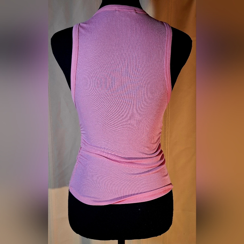 WILD FABLE Pink Ribbed Tank Top with Shell Detail - Picture 4 of 9